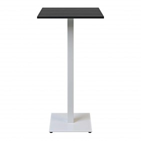 Стол Tetra light bar 60 х 60 белый металл / чёрный ДСП (текстура)