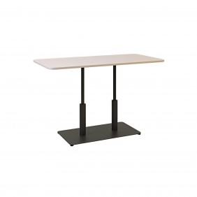 Стол Ibiza Soft Double light 120x70 черный металл / кашемир ДСП
