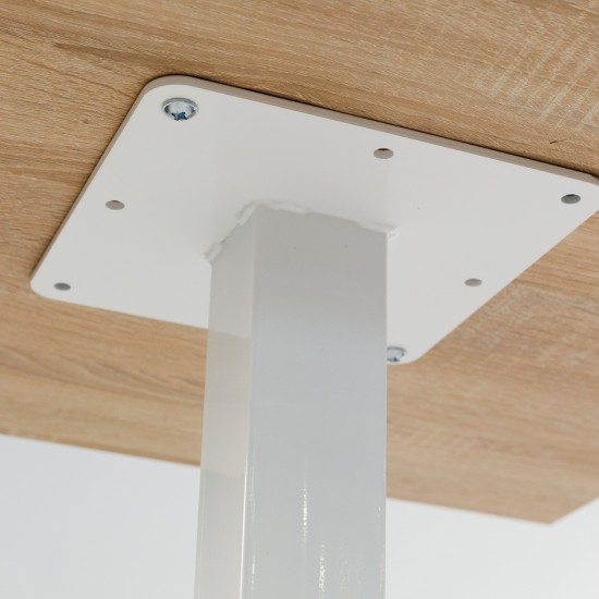 Стол Tetra light 60 х 60 белый металл / дуб ДСП (текстура) 4