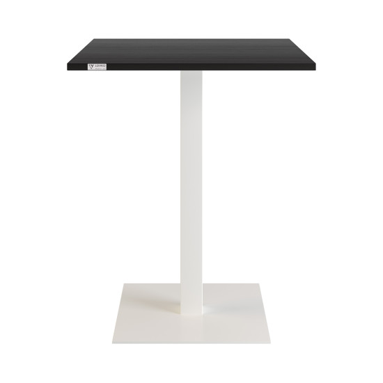Стіл Tetra light 60 х 60 білий метал / чорне ДСП (текстура) 2