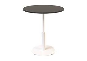 Стол Ibiza R light d-70 белый металл / чёрный ДСП (текстура)