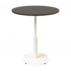 Стол Ibiza R light d-70 белый металл / чёрный ДСП (текстура)