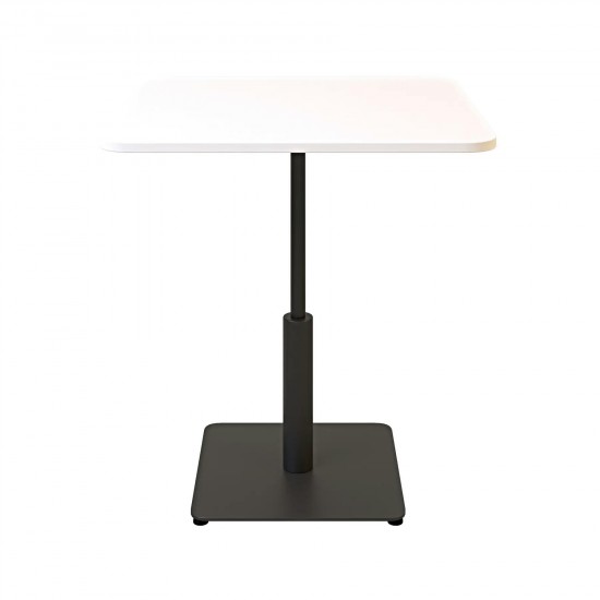 Стіл Ibiza Soft light 70x70 чорний метал / білий ДСП (текстура) 2