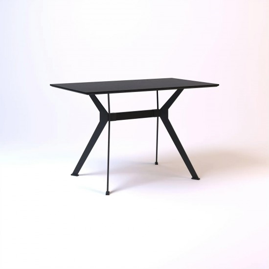 Стол Stealth (Стелс) 120 х 70 чёрные ноги / чёрный дуб 2
