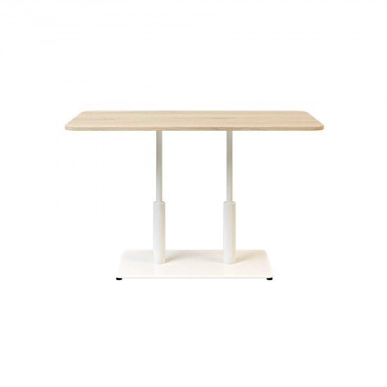Стол Ibiza Soft Double light 120x70 белый металл / дуб ДСП (текстура) 2