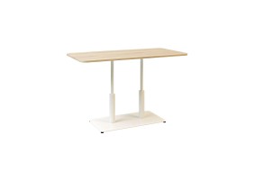 Стол Ibiza Soft Double light 120x70 белый металл / дуб ДСП (текстура)