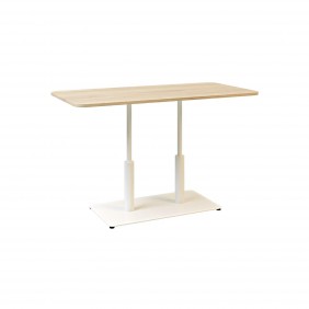 Стол Ibiza Soft Double light 120x70 белый металл / дуб ДСП (текстура)