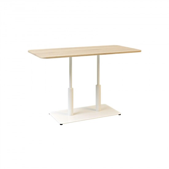Стол Ibiza Soft Double light 120x70 белый металл / дуб ДСП (текстура) 1