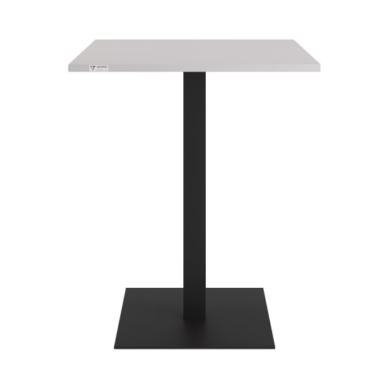 Стол Tetra light 60 х 60 черный металл / белый ДСП (текстура) 2