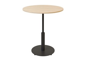 Стол Ibiza R light d-70 черный металл / дуб ДСП (текстура)