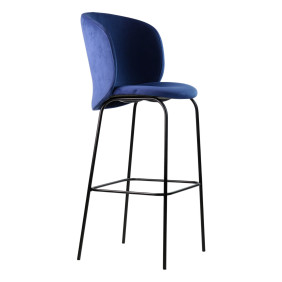 Стул барный Lilo синий вельвет