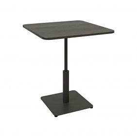 Стол Ibiza Soft light 70x70 чёрный металл / чёрный ДСП (текстура)