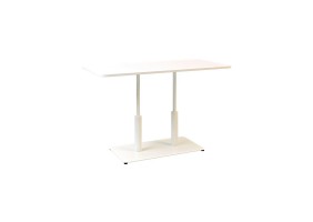 Стол Ibiza Soft Double light 120x70 белый металл / белый ДСП (текстура)