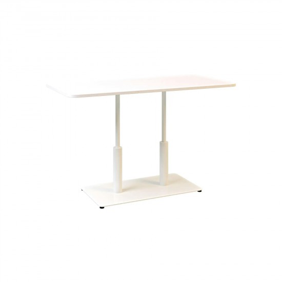 Стол Ibiza Soft Double light 120x70 белый металл / белый ДСП (текстура) 1