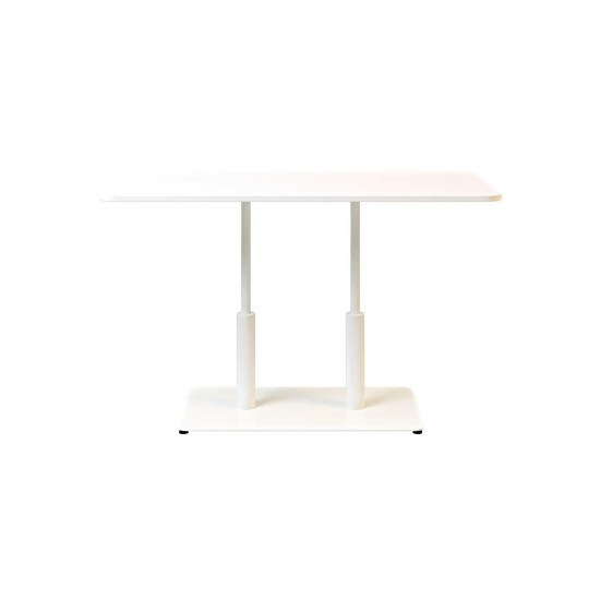 Стол Ibiza Soft Double light 120x70 белый металл / белый ДСП (текстура) 2