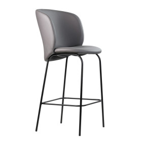 Стул полубарный Lilo серая экокожа