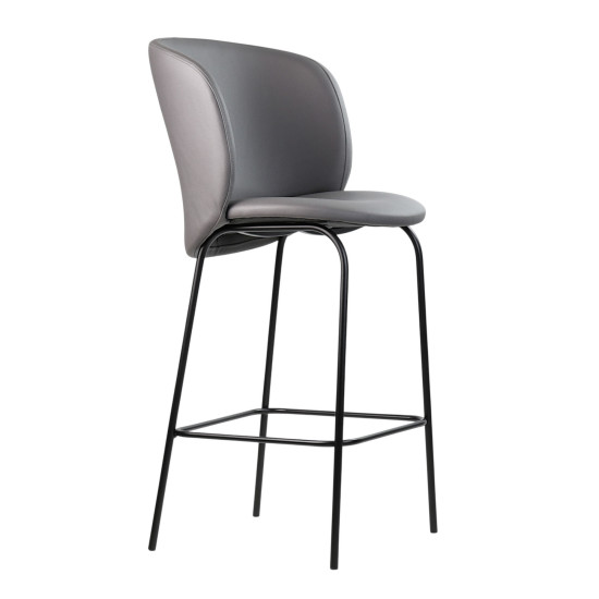 Стілець напівбарний Lilo сіра екошкіра 1