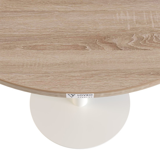 Стол Soul light d-70 белый металл / дуб ДСП (текстура) 2