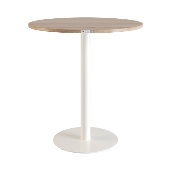 Стол Soul light d-70 белый металл / дуб ДСП (текстура) 1