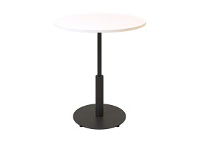 Стол Ibiza R light d-70 черный металл / белый ДСП (текстура)