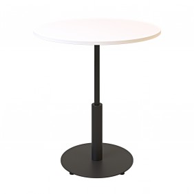 Стол Ibiza R light d-70 черный металл / белый ДСП (текстура)