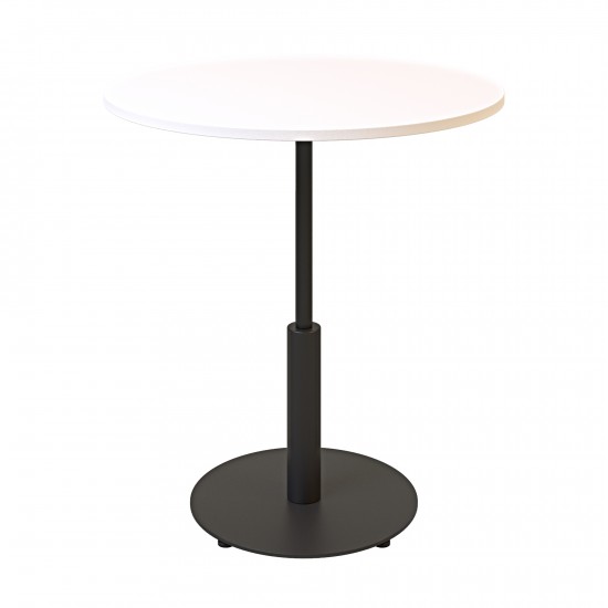 Стол Ibiza R light d-70 черный металл / белый ДСП (текстура) 1
