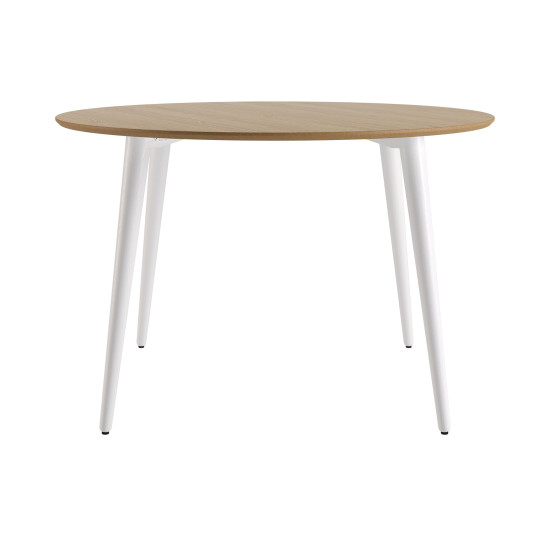 Стол Dan d-120 белый/натуральный дуб 2