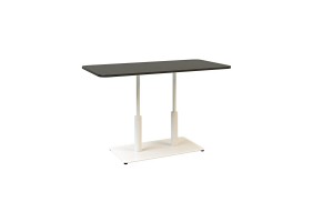 Стол Ibiza Soft Double light 120x70 белый металл / чёрный ДСП (текстура)