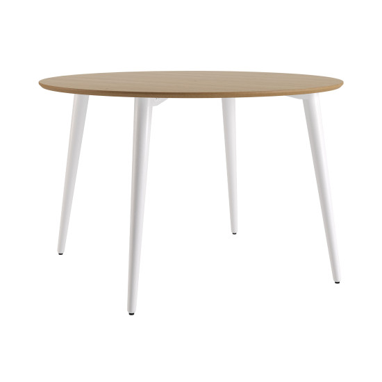 Стол Dan d-120 белый/натуральный дуб 1