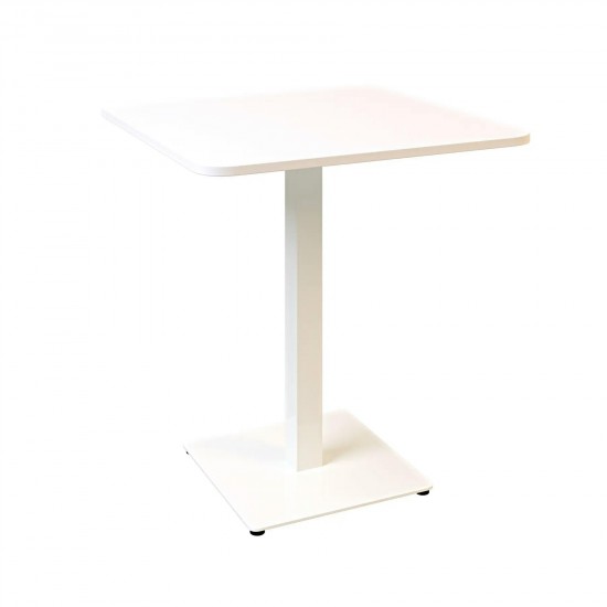 Стіл Tetra light soft 70 х 70 білий метал / білий ДСП (текстура) 2