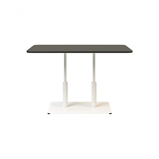 Стол Ibiza Soft Double light 120x70 белый металл / чёрный ДСП (текстура) 2