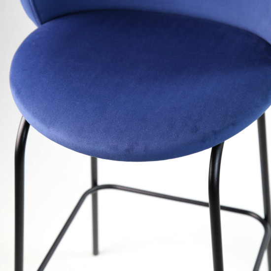 Стілець напівбарний Lilo синій вельвет 6