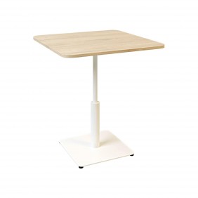 Стол Ibiza Soft light 70x70 белый металл / дуб ДСП (текстура)