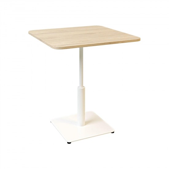 Стол Ibiza Soft light 70x70 белый металл / дуб ДСП (текстура) 1
