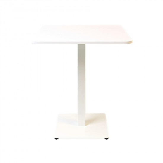 Стіл Tetra light soft 70 х 70 білий метал / білий ДСП (текстура) 1