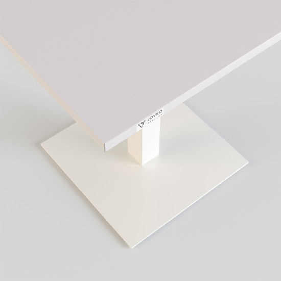Стіл Tetra light 70 х 70 білий метал / білий ДСП (текстура) 3