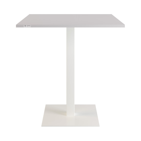 Стіл Tetra light 70 х 70 білий метал / білий ДСП (текстура) 2