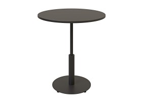 Стол Ibiza R light d-70 чёрный металл / чёрный ДСП (текстура)