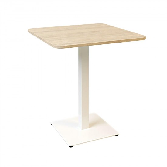 Стіл Tetra light soft 70 х 70 білий метал / дуб ДСП (текстура) 2