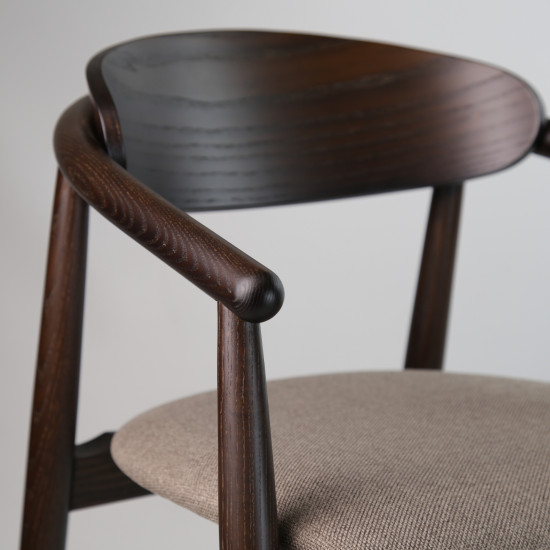 Стілець напівбарний Mamont semi-soft темній горіх / Austin 03 8