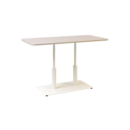 Стол Ibiza Soft Double light 120x70 белый металл / кашемир ДСП 1