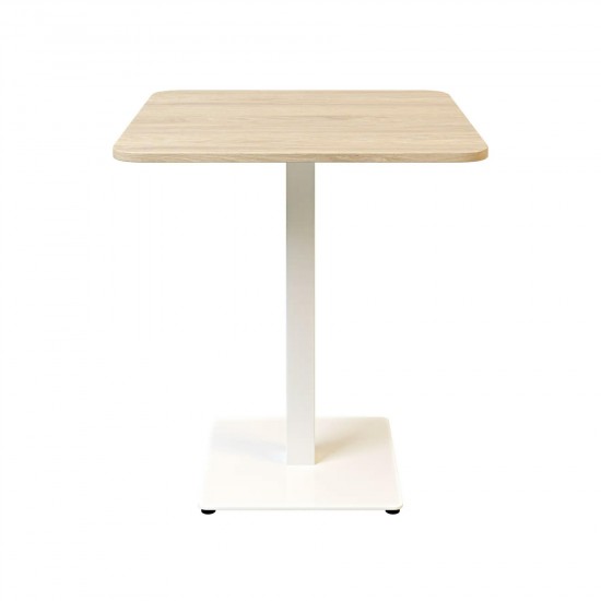 Стіл Tetra light soft 70 х 70 білий метал / дуб ДСП (текстура) 1