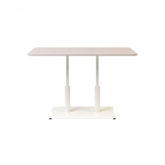 Стол Ibiza Soft Double light 120x70 белый металл / кашемир ДСП 2