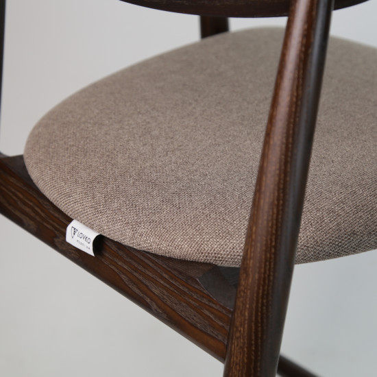 Стілець напівбарний Mamont semi-soft темній горіх / Austin 03 7