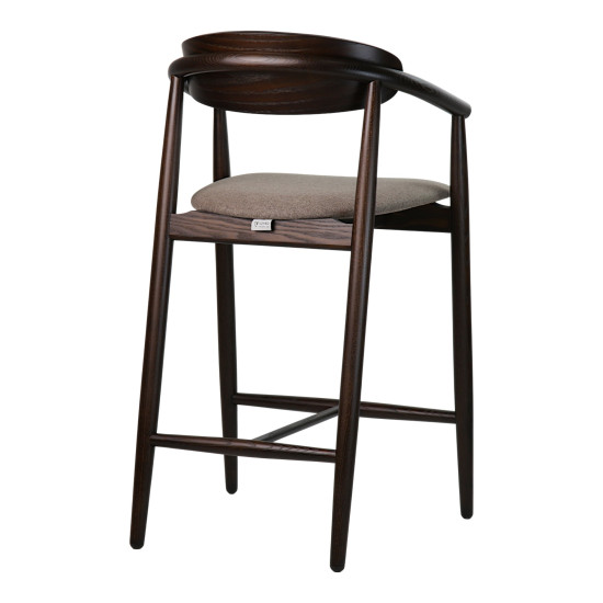 Стілець напівбарний Mamont semi-soft темній горіх / Austin 03 4