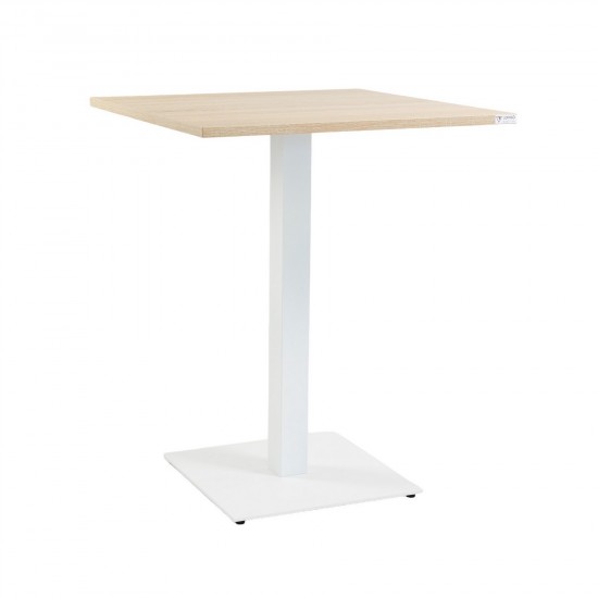 Стіл Tetra light 70 х 70 білий метал / дуб ДСП (текстура) 1