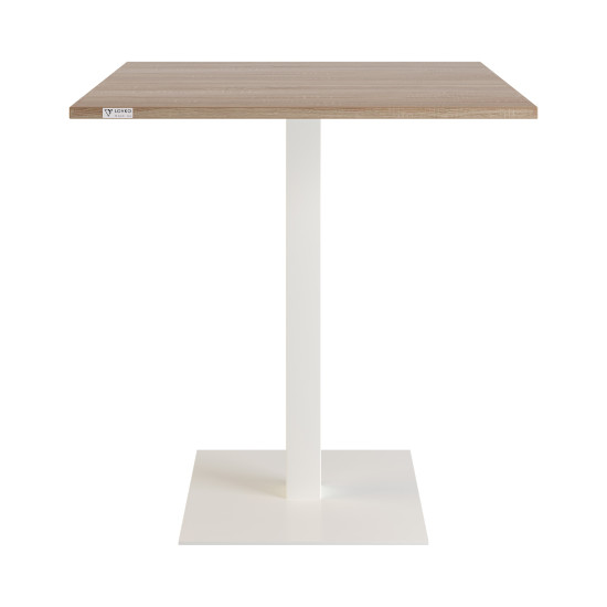 Стіл Tetra light 70 х 70 білий метал / дуб ДСП (текстура) 2