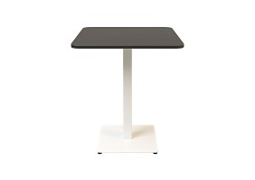 Стол Tetra light soft 70 х 70 белый металл / чёрное ДСП (текстура)