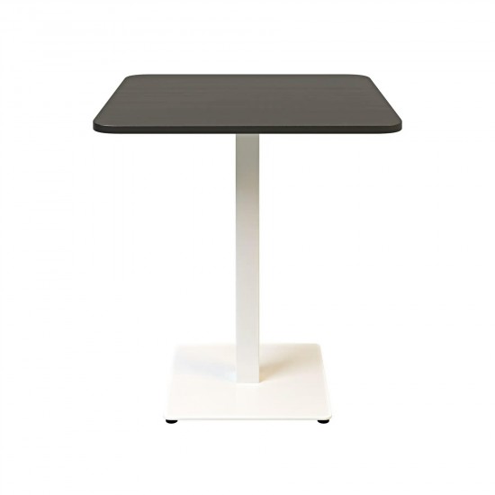 Стіл Tetra light soft 70 х 70 білий метал / чорне ДСП (текстура) 1