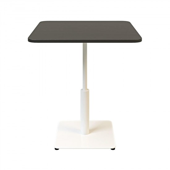 Стол Ibiza Soft light 70x70 белый металл / чёрный ДСП (текстура) 2